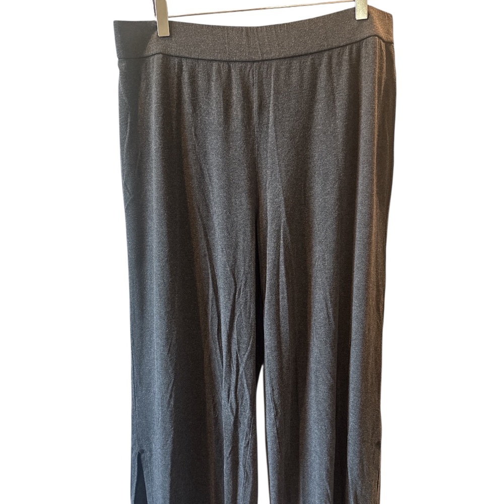 EILENN FISHER Fine Jersey Wide‎ Leg Pullon Gray Charcoal Pant Size Large Luxury
